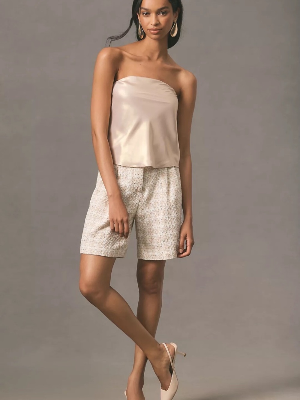 Nwt. Anthropologie. Shine Tube Top. Pearl. Size Large.